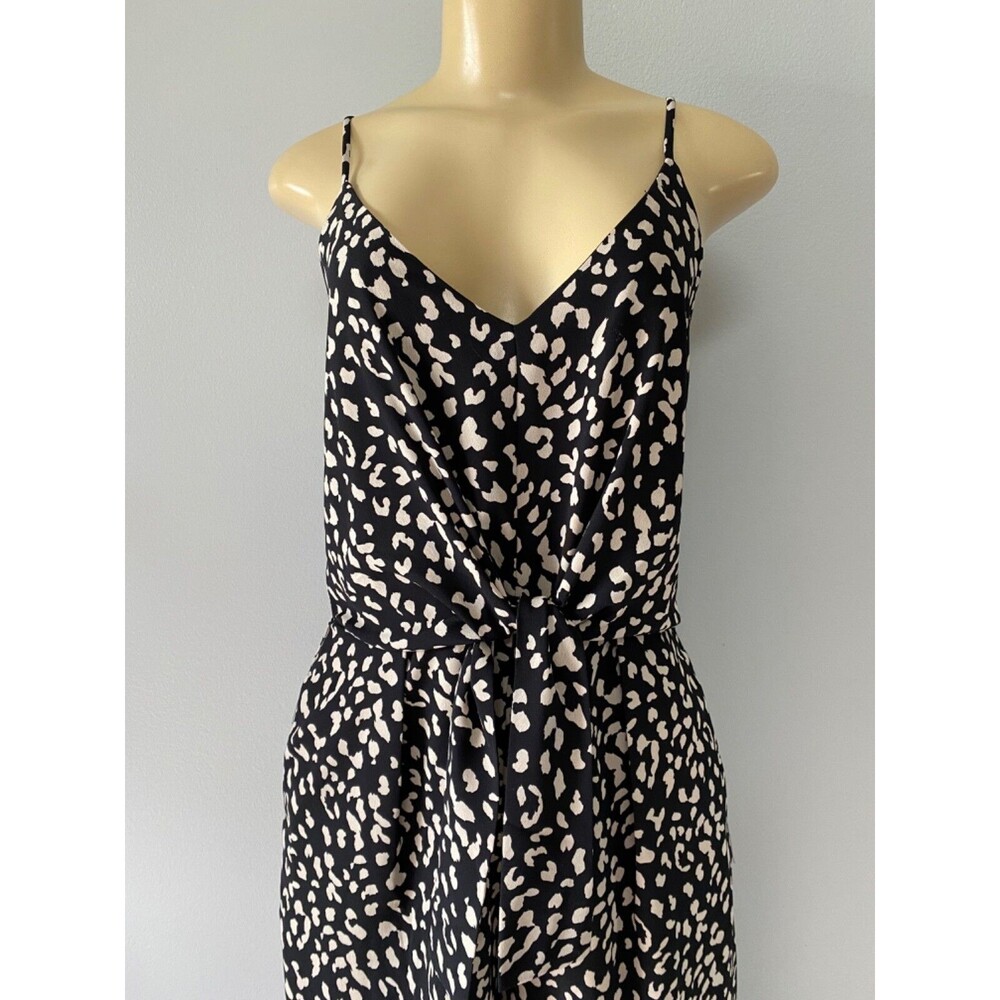 KLD Women's Sleeveless Black Animal Print Jumpsuit Size M - Picture 2 of 9